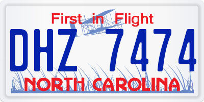 NC license plate DHZ7474