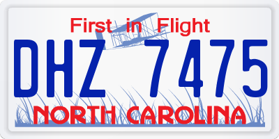 NC license plate DHZ7475