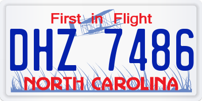 NC license plate DHZ7486