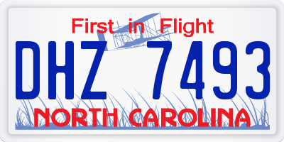 NC license plate DHZ7493