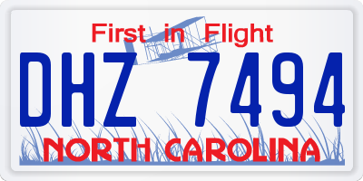NC license plate DHZ7494