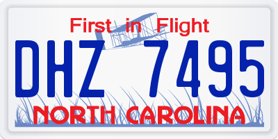NC license plate DHZ7495
