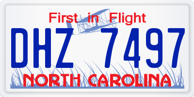 NC license plate DHZ7497