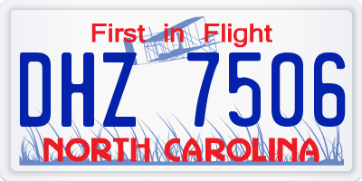 NC license plate DHZ7506