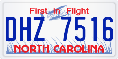 NC license plate DHZ7516