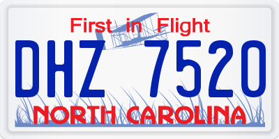 NC license plate DHZ7520