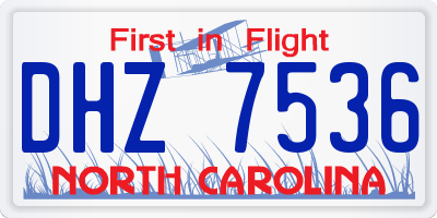NC license plate DHZ7536