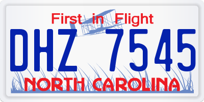 NC license plate DHZ7545
