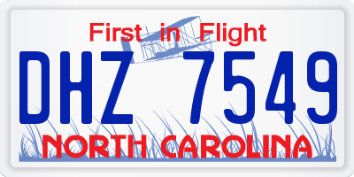NC license plate DHZ7549