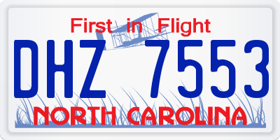 NC license plate DHZ7553