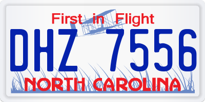 NC license plate DHZ7556
