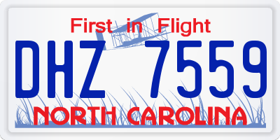 NC license plate DHZ7559