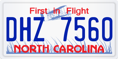 NC license plate DHZ7560