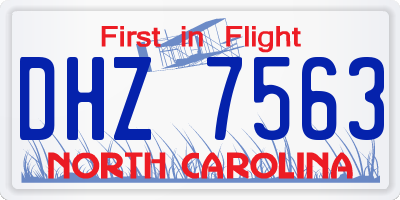 NC license plate DHZ7563