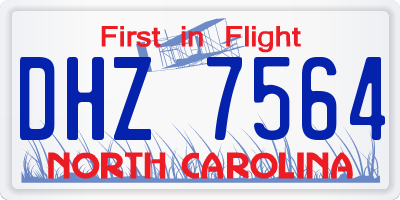 NC license plate DHZ7564