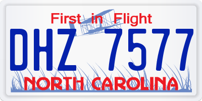 NC license plate DHZ7577