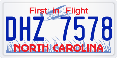 NC license plate DHZ7578