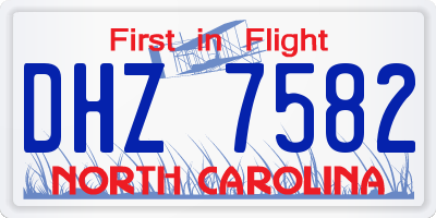NC license plate DHZ7582