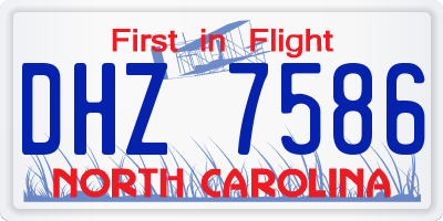 NC license plate DHZ7586