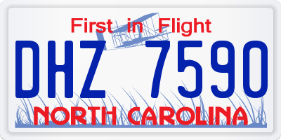 NC license plate DHZ7590