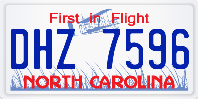 NC license plate DHZ7596