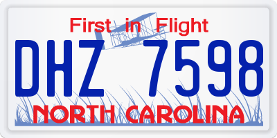 NC license plate DHZ7598