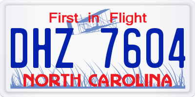 NC license plate DHZ7604