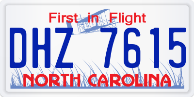 NC license plate DHZ7615