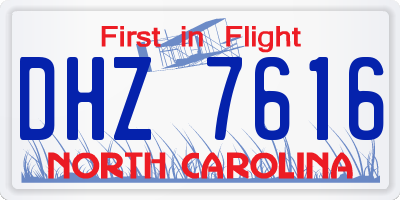 NC license plate DHZ7616