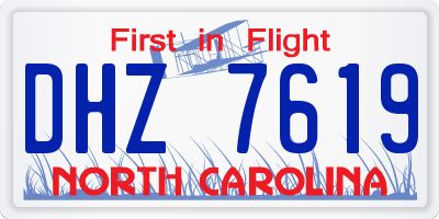 NC license plate DHZ7619