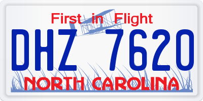 NC license plate DHZ7620