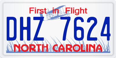 NC license plate DHZ7624