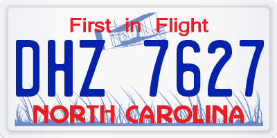 NC license plate DHZ7627