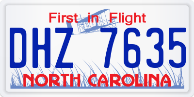 NC license plate DHZ7635