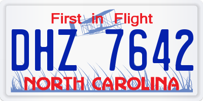 NC license plate DHZ7642