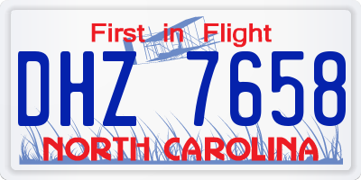 NC license plate DHZ7658