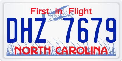 NC license plate DHZ7679