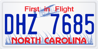 NC license plate DHZ7685