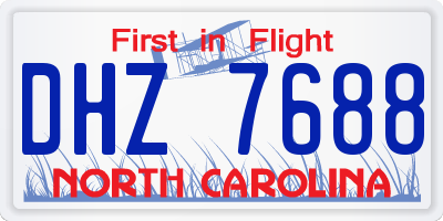 NC license plate DHZ7688