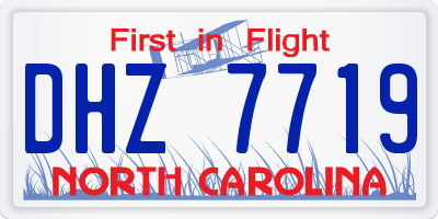 NC license plate DHZ7719