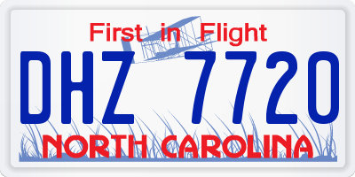 NC license plate DHZ7720