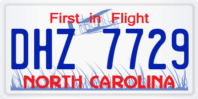 NC license plate DHZ7729
