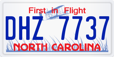 NC license plate DHZ7737