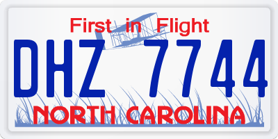 NC license plate DHZ7744