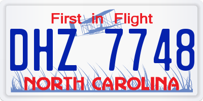 NC license plate DHZ7748