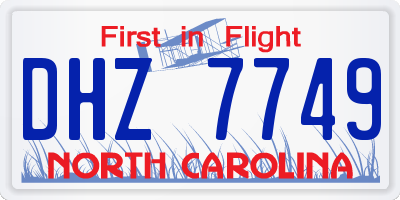 NC license plate DHZ7749