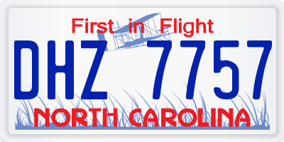 NC license plate DHZ7757