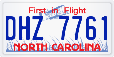 NC license plate DHZ7761