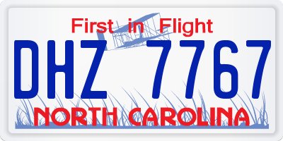 NC license plate DHZ7767