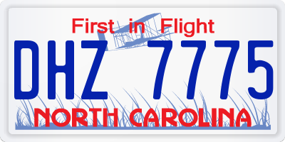 NC license plate DHZ7775